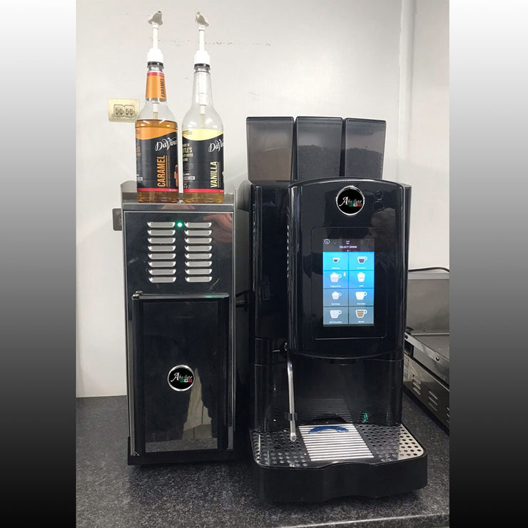 Absolute Ultra coffee machine and milk fridge at Food Fix truck in Atherton