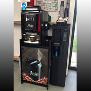 Absolute refreshments station with Italia Touch bean to cup coffee machine and water machine at Athlete Factory